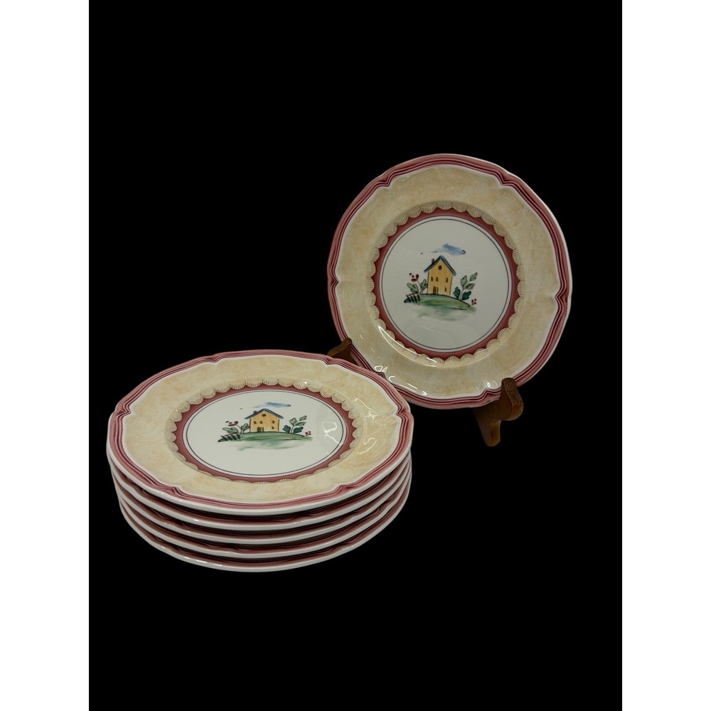 Villeroy & Boch Jardin d'Alsace Village Set of 6 Bread Butter Plates Porcelain